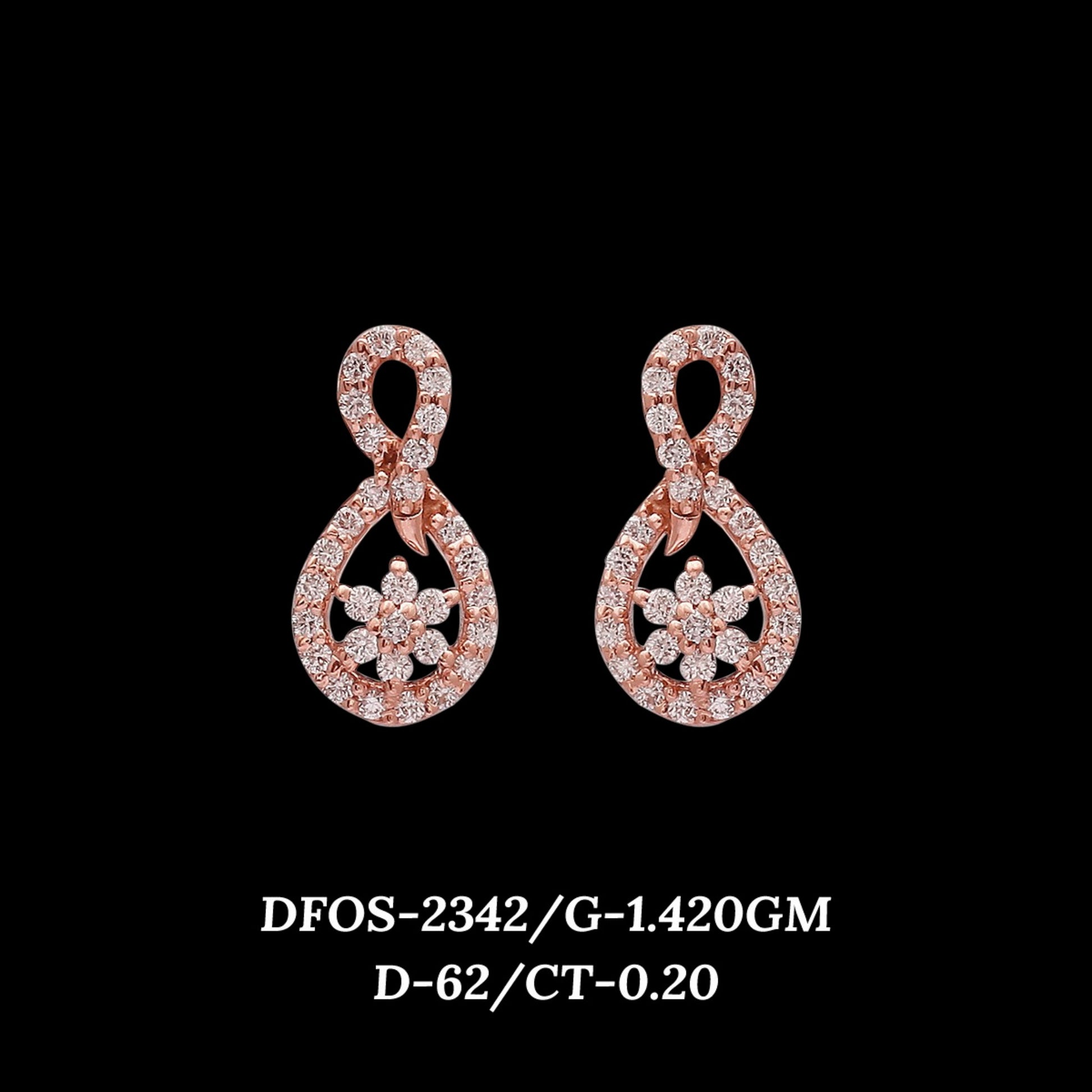 Diamond EARRING With 1.42 Gms of 18 Kt Gold and 0.2 Cts of Certified Natural Diamonds Code: MJ26ER421