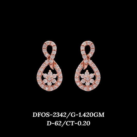 Diamond EARRING With 1.42 Gms of 18 Kt Gold and 0.2 Cts of Certified Natural Diamonds Code: MJ26ER421