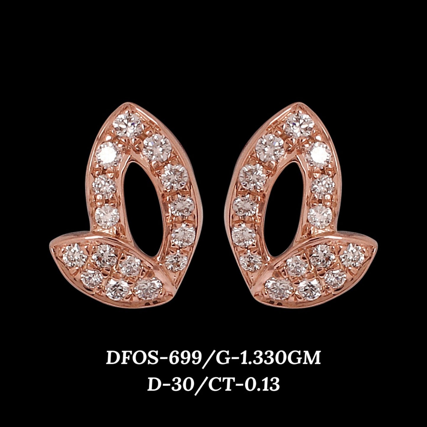 Diamond EARRING With 1.33 Gms of 18 Kt Gold and 0.13 Cts of Certified Natural Diamonds Code: MJ26ER571