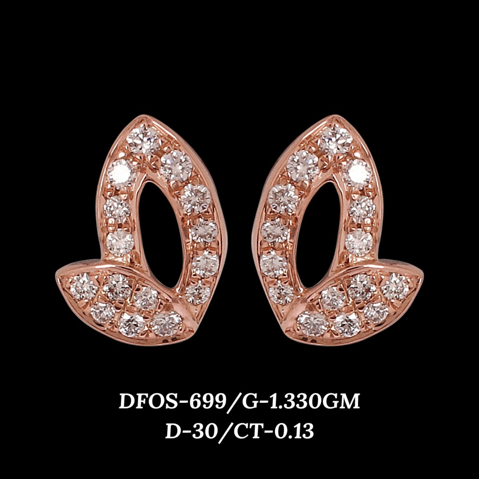 Diamond EARRING With 1.33 Gms of 18 Kt Gold and 0.13 Cts of Certified Natural Diamonds Code: MJ26ER571