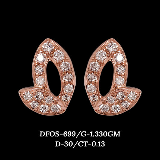 Diamond EARRING With 1.33 Gms of 18 Kt Gold and 0.13 Cts of Certified Natural Diamonds Code: MJ26ER571