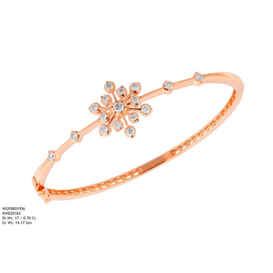 Diamond BANGLE With 14.17 Gms of 18 Kt Gold and 0.7 Cts of Certified Natural Diamonds Code: MJ26BG680