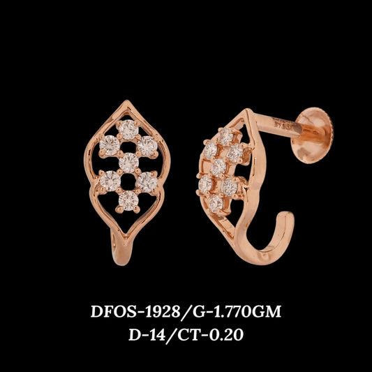 Diamond EARRING With 1.77 Gms of 18 Kt Gold and 0.2 Cts of Certified Natural Diamonds Code: MJ26ER320
