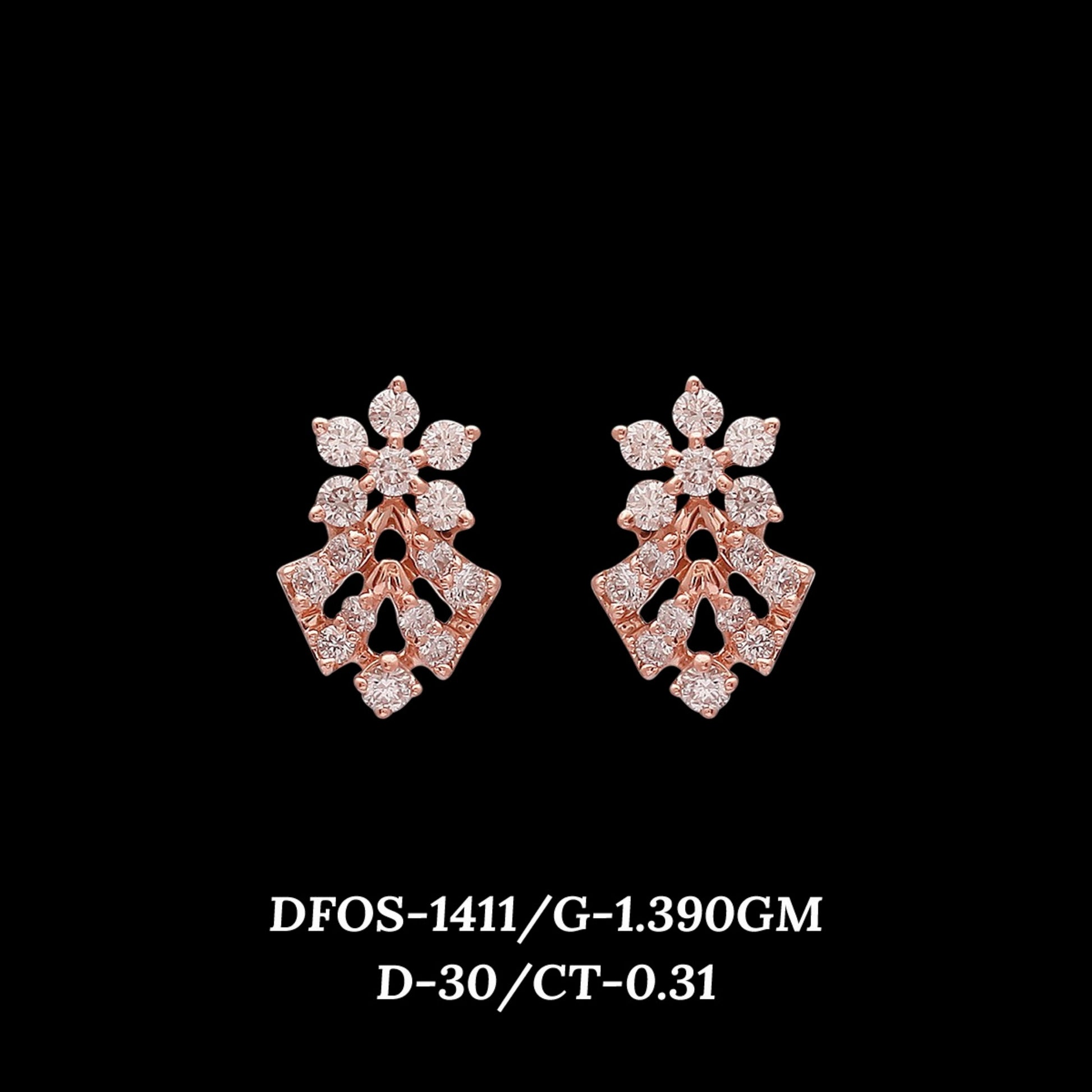 Diamond EARRING With 1.39 Gms of 18 Kt Gold and 0.31 Cts of Certified Natural Diamonds Code: MJ26ER186
