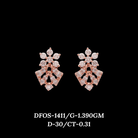 Diamond EARRING With 1.39 Gms of 18 Kt Gold and 0.31 Cts of Certified Natural Diamonds Code: MJ26ER186