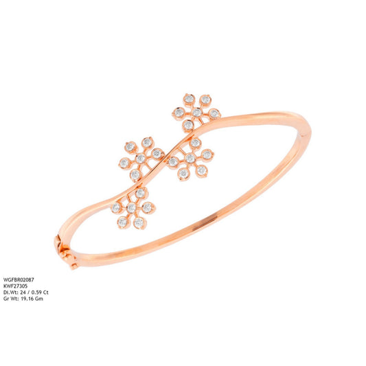Diamond BANGLE With 19.16 Gms of 18 Kt Gold and 0.59 Cts of Certified Natural Diamonds Code: MJ26BG727
