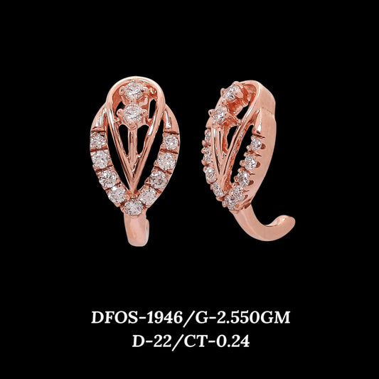 Diamond EARRING With 2.55 Gms of 18 Kt Gold and 0.24 Cts of Certified Natural Diamonds Code: MJ26ER333