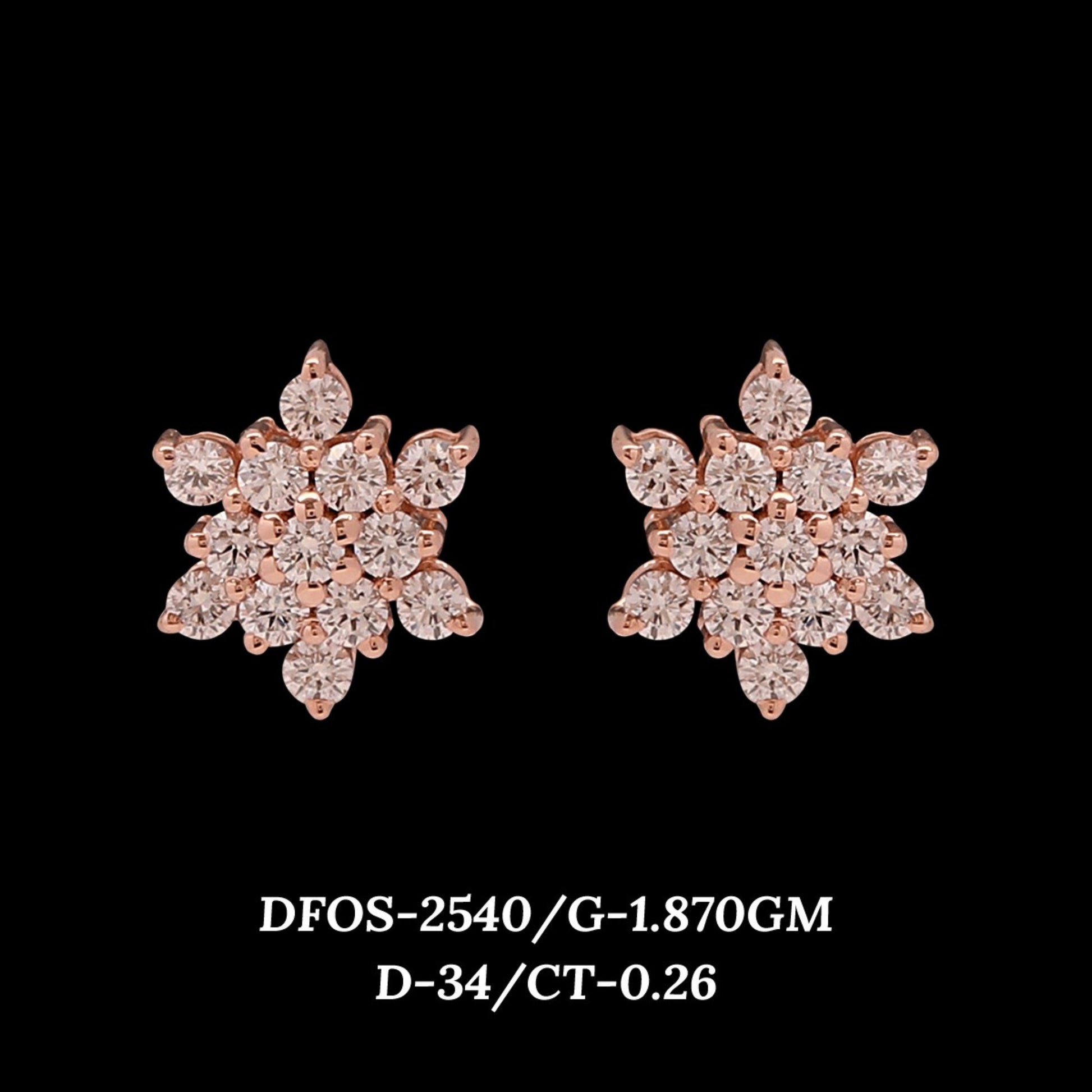 Diamond EARRING With 1.87 Gms of 18 Kt Gold and 0.26 Cts of Certified Natural Diamonds Code: MJ26ER488
