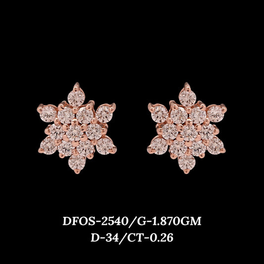 Diamond EARRING With 1.87 Gms of 18 Kt Gold and 0.26 Cts of Certified Natural Diamonds Code: MJ26ER488