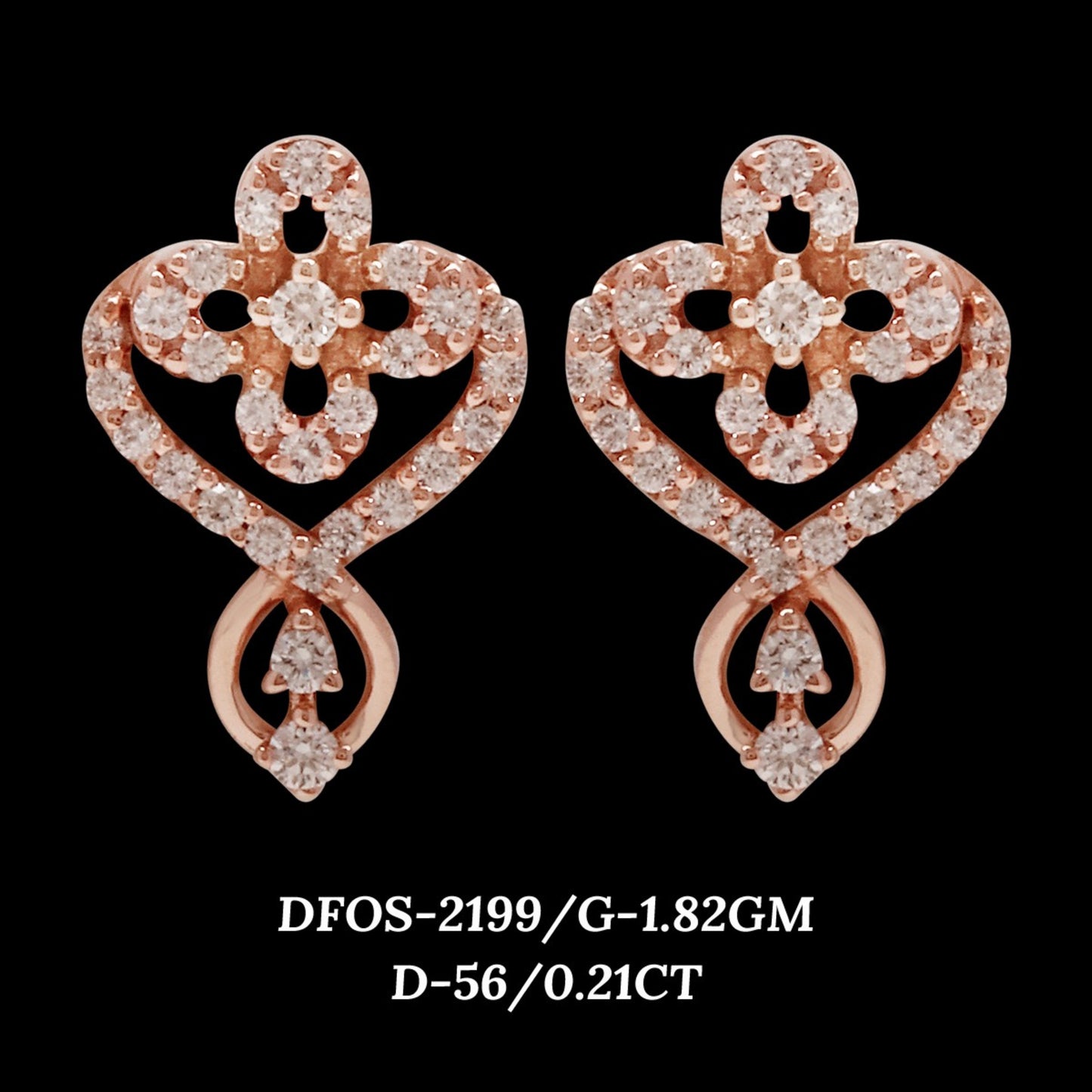 Diamond EARRING With 1.82 Gms of 18 Kt Gold and 0.21 Cts of Certified Natural Diamonds Code: MJ26ER366
