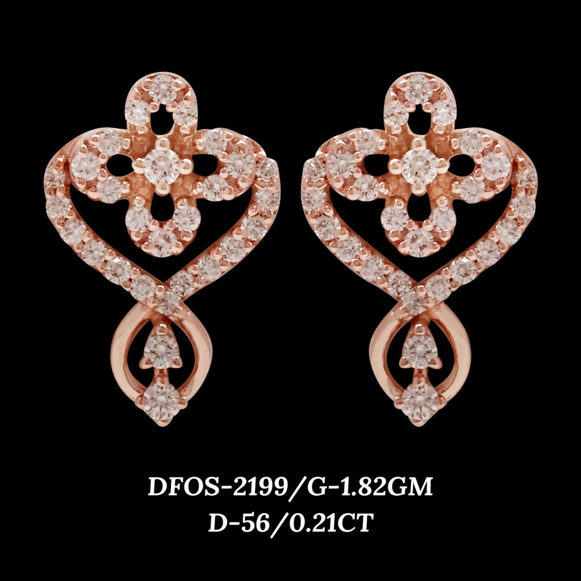 Diamond EARRING With 1.82 Gms of 18 Kt Gold and 0.21 Cts of Certified Natural Diamonds Code: MJ26ER366