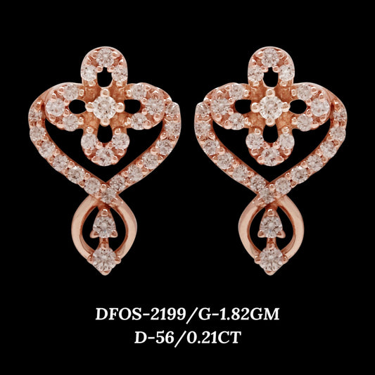 Diamond EARRING With 1.82 Gms of 18 Kt Gold and 0.21 Cts of Certified Natural Diamonds Code: MJ26ER366