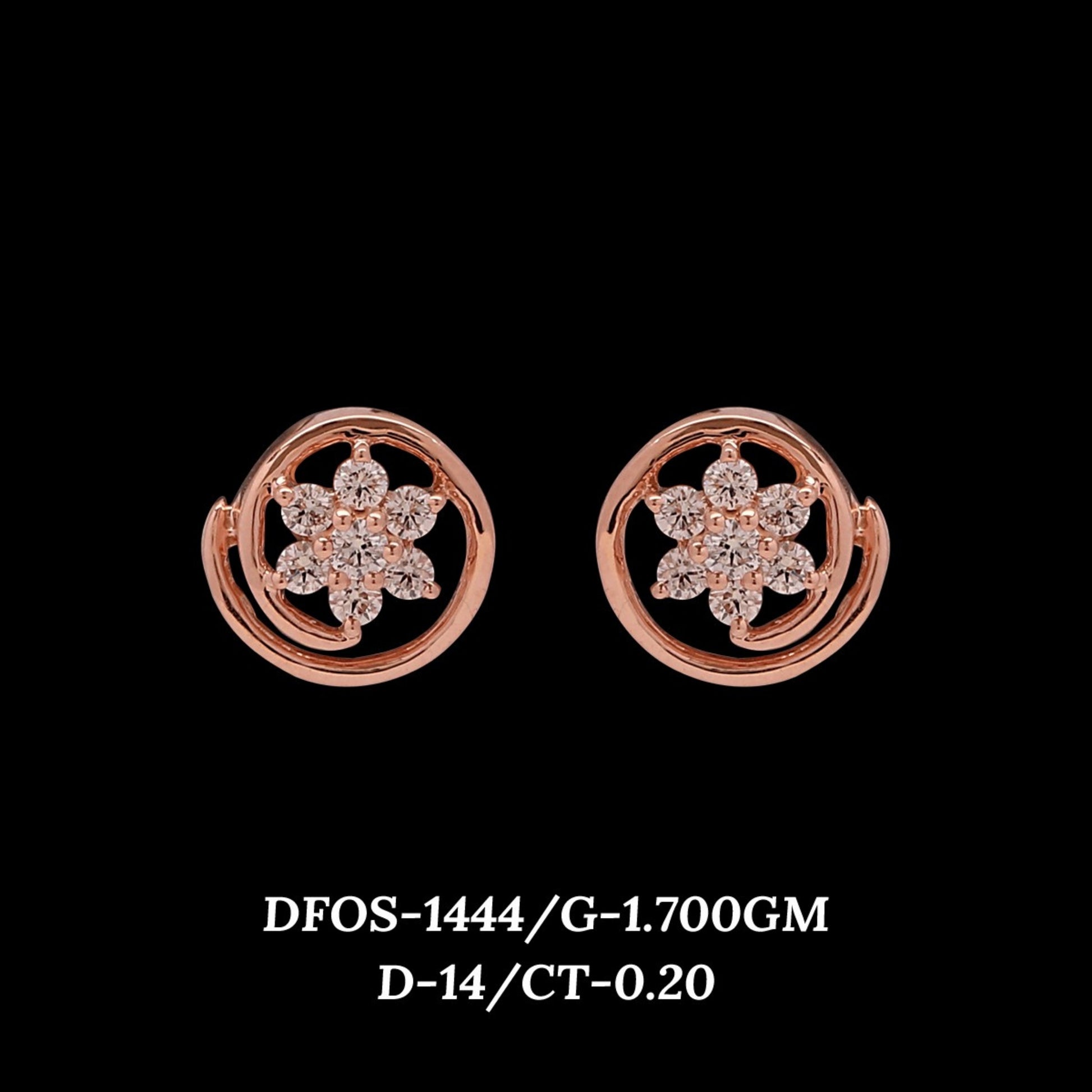 Diamond EARRING With 1.7 Gms of 18 Kt Gold and 0.2 Cts of Certified Natural Diamonds Code: MJ26ER195