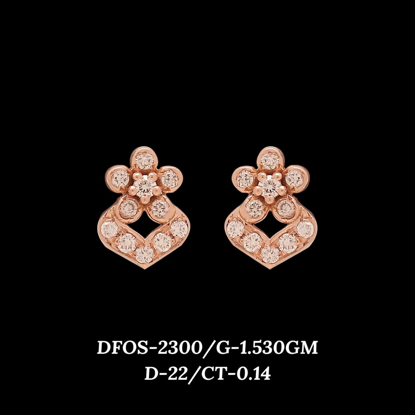 Diamond EARRING With 1.53 Gms of 18 Kt Gold and 0.14 Cts of Certified Natural Diamonds Code: MJ26ER402