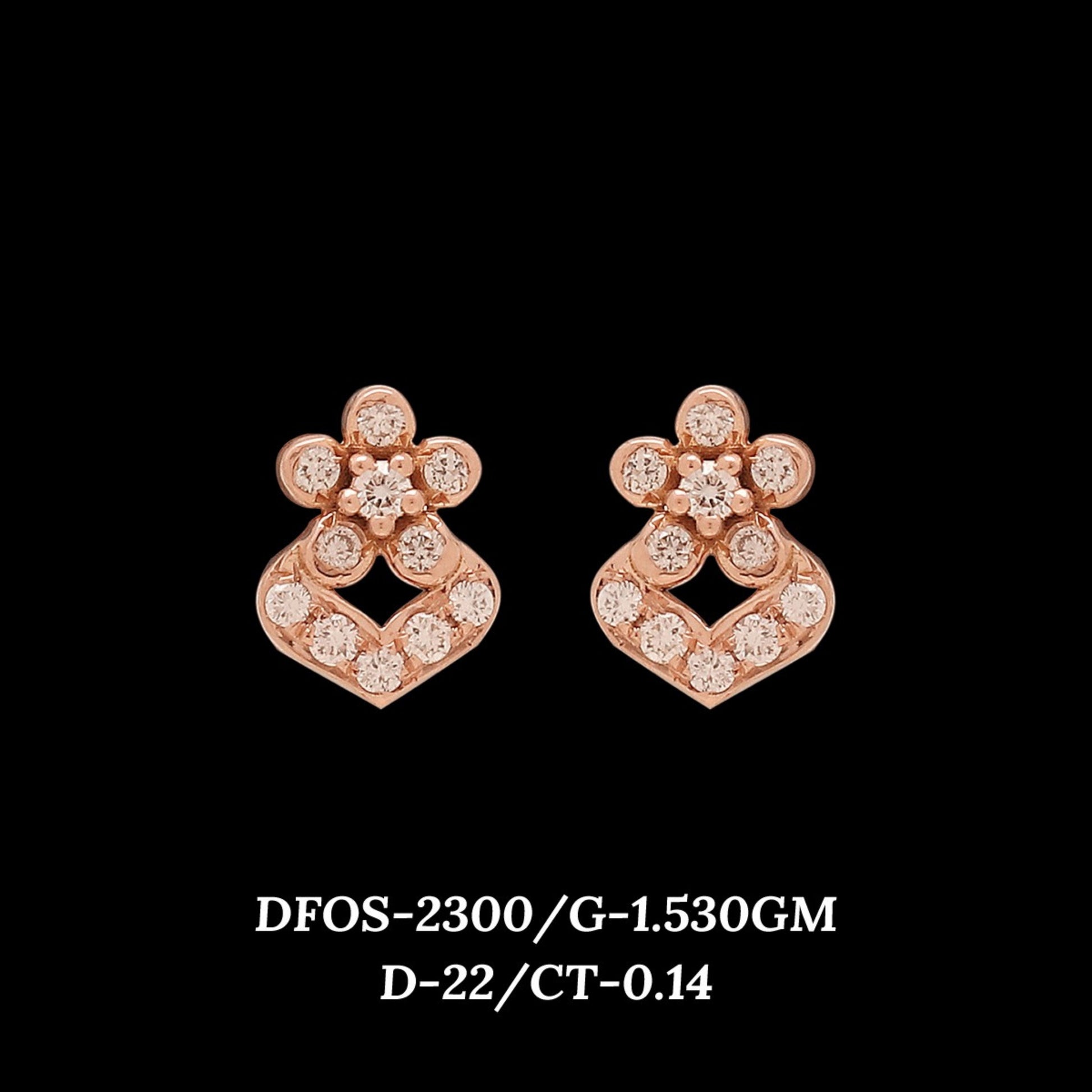 Diamond EARRING With 1.53 Gms of 18 Kt Gold and 0.14 Cts of Certified Natural Diamonds Code: MJ26ER402
