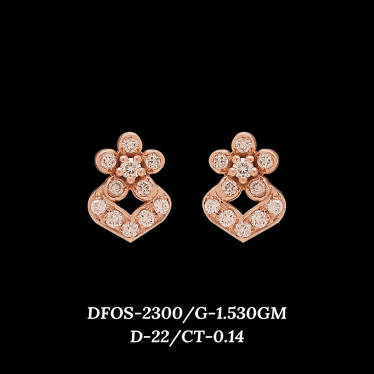 Diamond EARRING With 1.53 Gms of 18 Kt Gold and 0.14 Cts of Certified Natural Diamonds Code: MJ26ER402