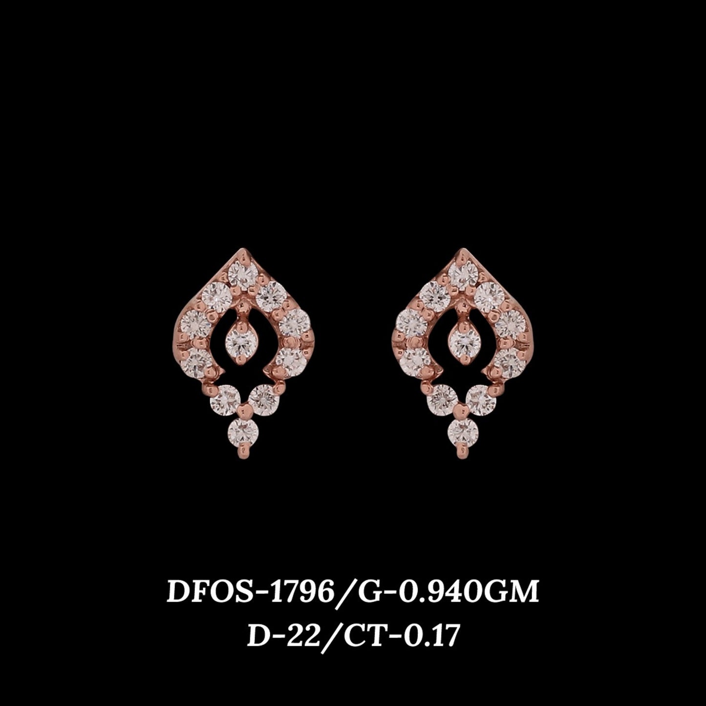 Diamond EARRING With 0.94 Gms of 18 Kt Gold and 0.17 Cts of Certified Natural Diamonds Code: MJ26ER283