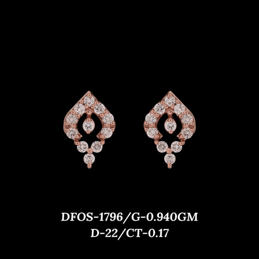 Diamond EARRING With 0.94 Gms of 18 Kt Gold and 0.17 Cts of Certified Natural Diamonds Code: MJ26ER283