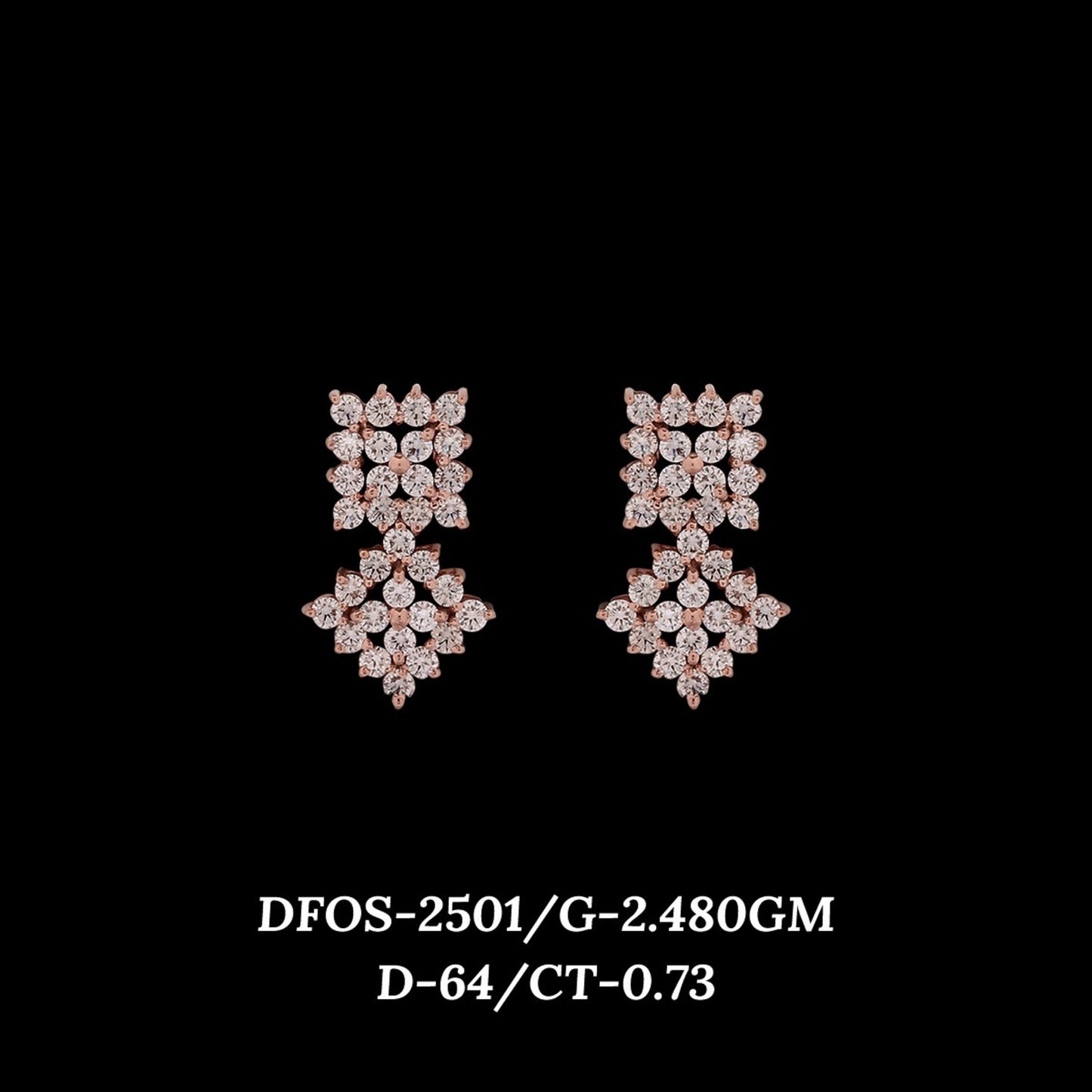 Diamond EARRING With 2.48 Gms of 18 Kt Gold and 0.73 Cts of Certified Natural Diamonds Code: MJ26ER469