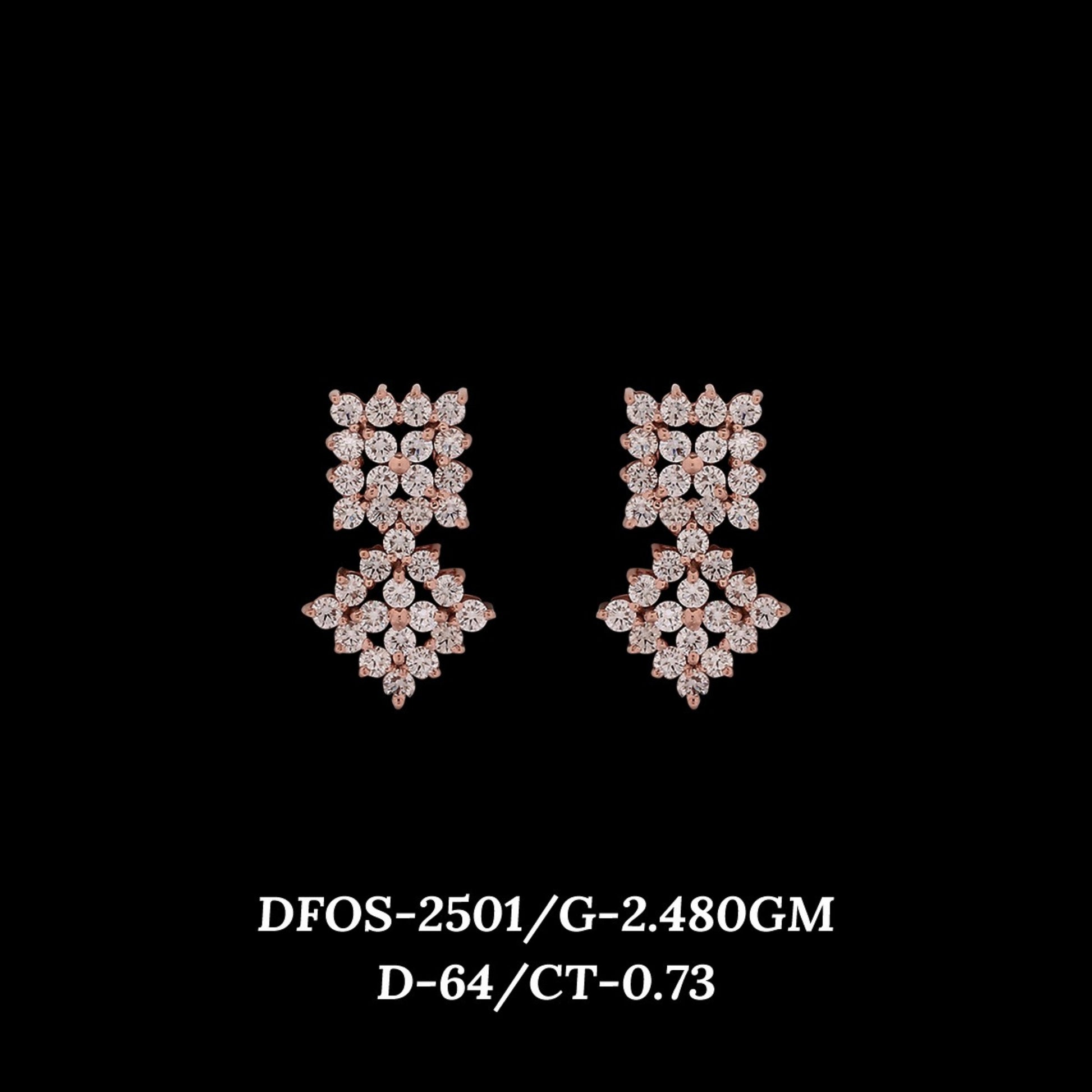 Diamond EARRING With 2.48 Gms of 18 Kt Gold and 0.73 Cts of Certified Natural Diamonds Code: MJ26ER469