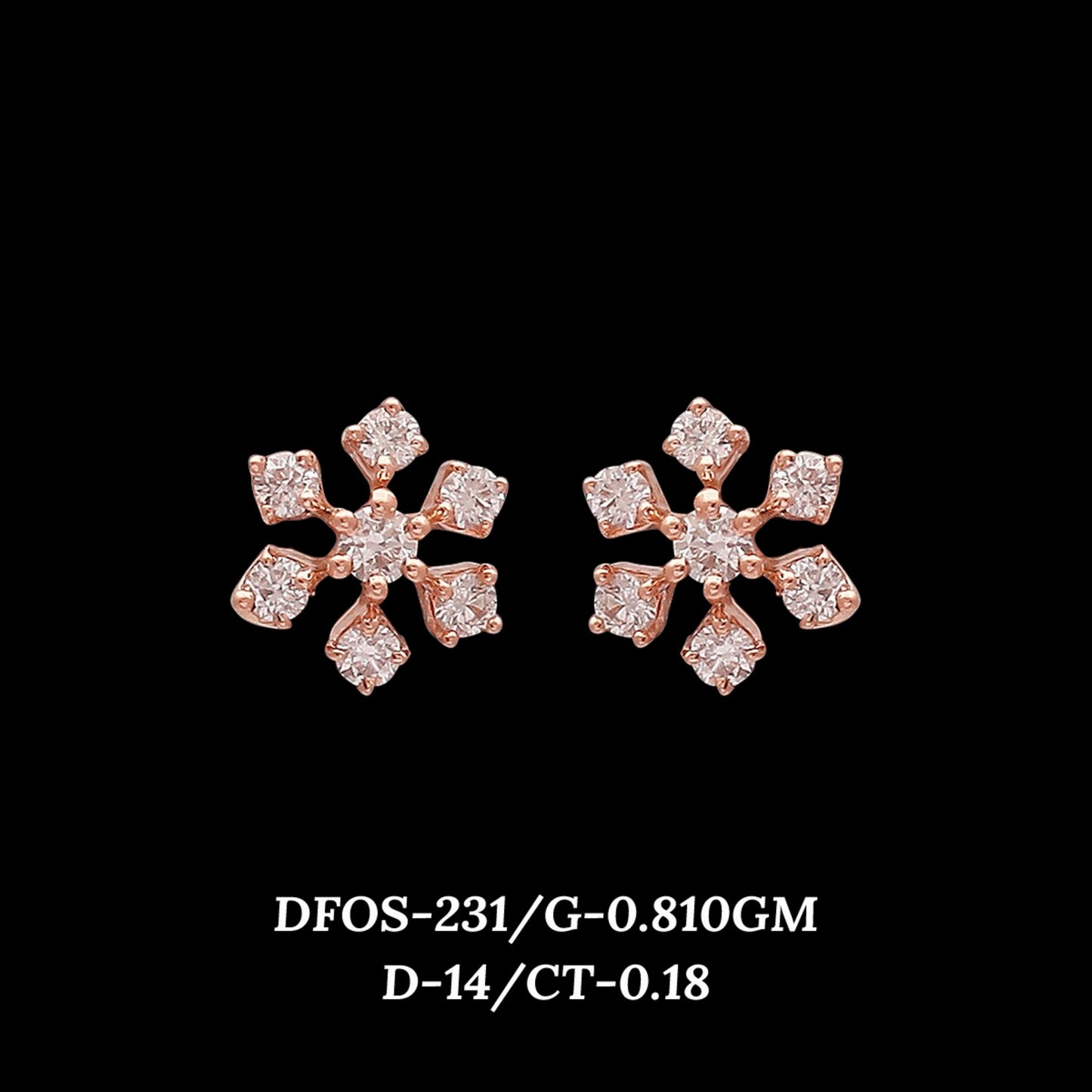 Diamond EARRING With 0.81 Gms of 18 Kt Gold and 0.18 Cts of Certified Natural Diamonds Code: MJ26ER407