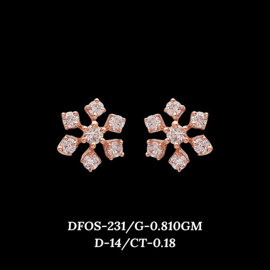 Diamond EARRING With 0.81 Gms of 18 Kt Gold and 0.18 Cts of Certified Natural Diamonds Code: MJ26ER407