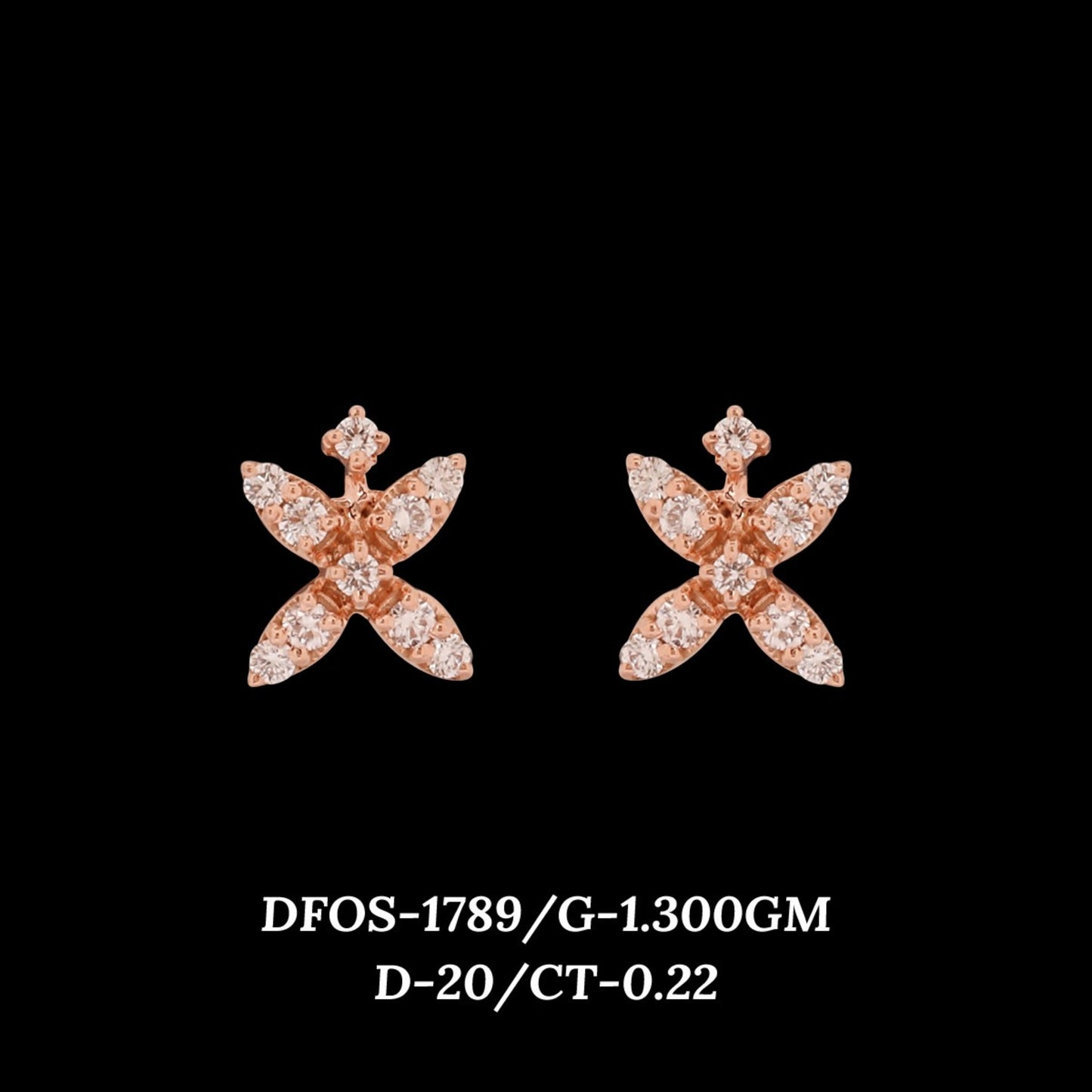 Diamond EARRING With 1.3 Gms of 18 Kt Gold and 0.22 Cts of Certified Natural Diamonds Code: MJ26ER276