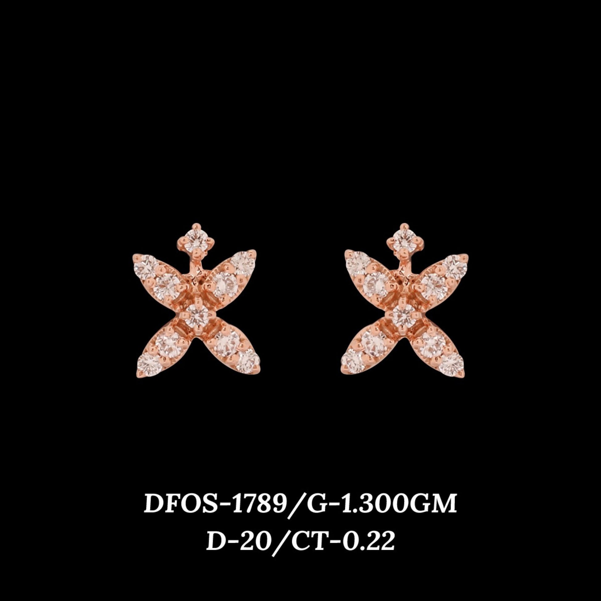 Diamond EARRING With 1.3 Gms of 18 Kt Gold and 0.22 Cts of Certified Natural Diamonds Code: MJ26ER276