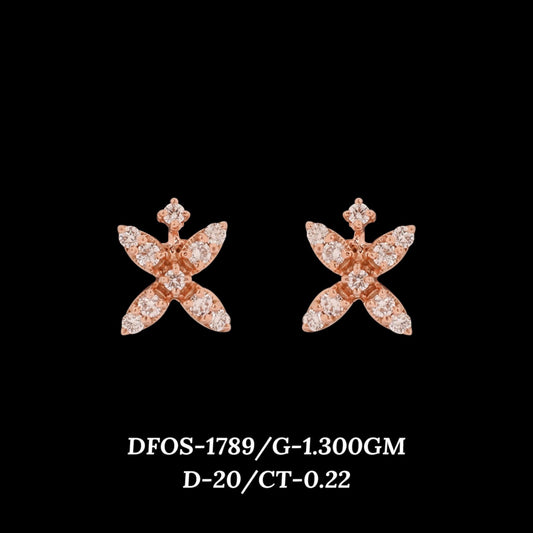 Diamond EARRING With 1.3 Gms of 18 Kt Gold and 0.22 Cts of Certified Natural Diamonds Code: MJ26ER276