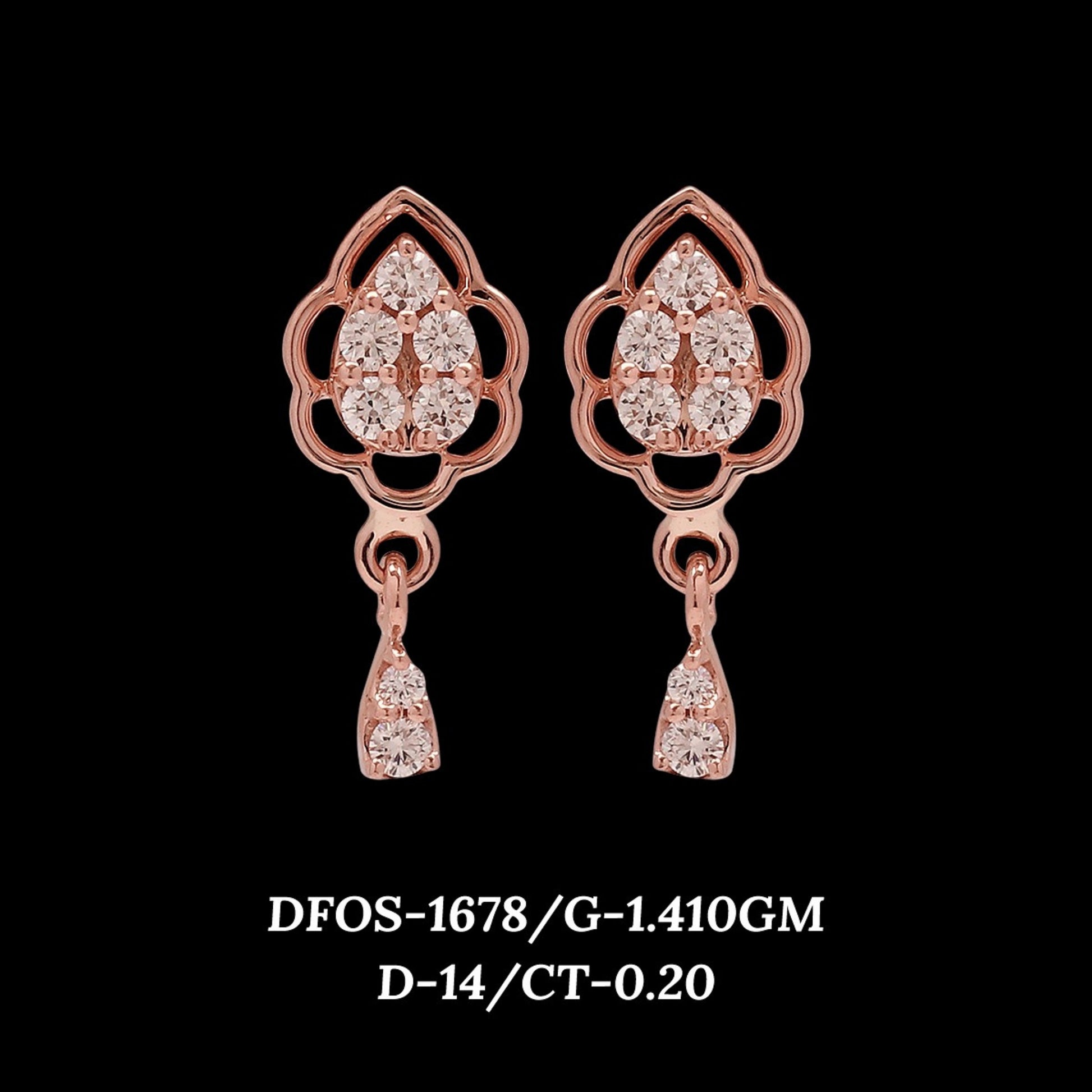 Diamond EARRING With 1.41 Gms of 18 Kt Gold and 0.2 Cts of Certified Natural Diamonds Code: MJ26ER241