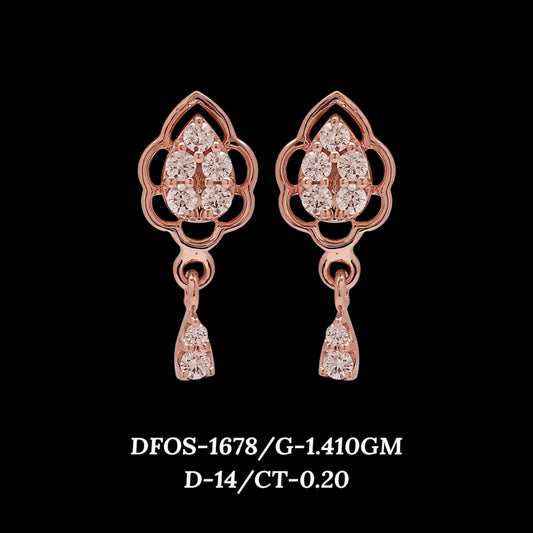 Diamond EARRING With 1.41 Gms of 18 Kt Gold and 0.2 Cts of Certified Natural Diamonds Code: MJ26ER241