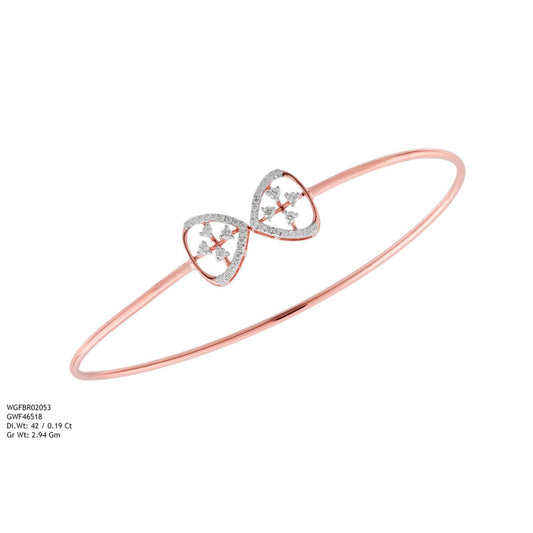 Diamond BANGLE With 2.94 Gms of 18 Kt Gold and 0.19 Cts of Certified Natural Diamonds Code: MJ26BG700
