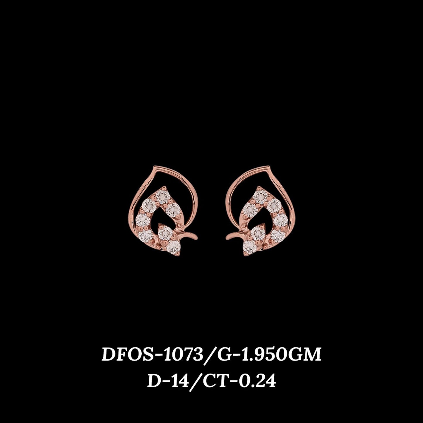 Diamond EARRING With 1.95 Gms of 18 Kt Gold and 0.24 Cts of Certified Natural Diamonds Code: MJ26ER157