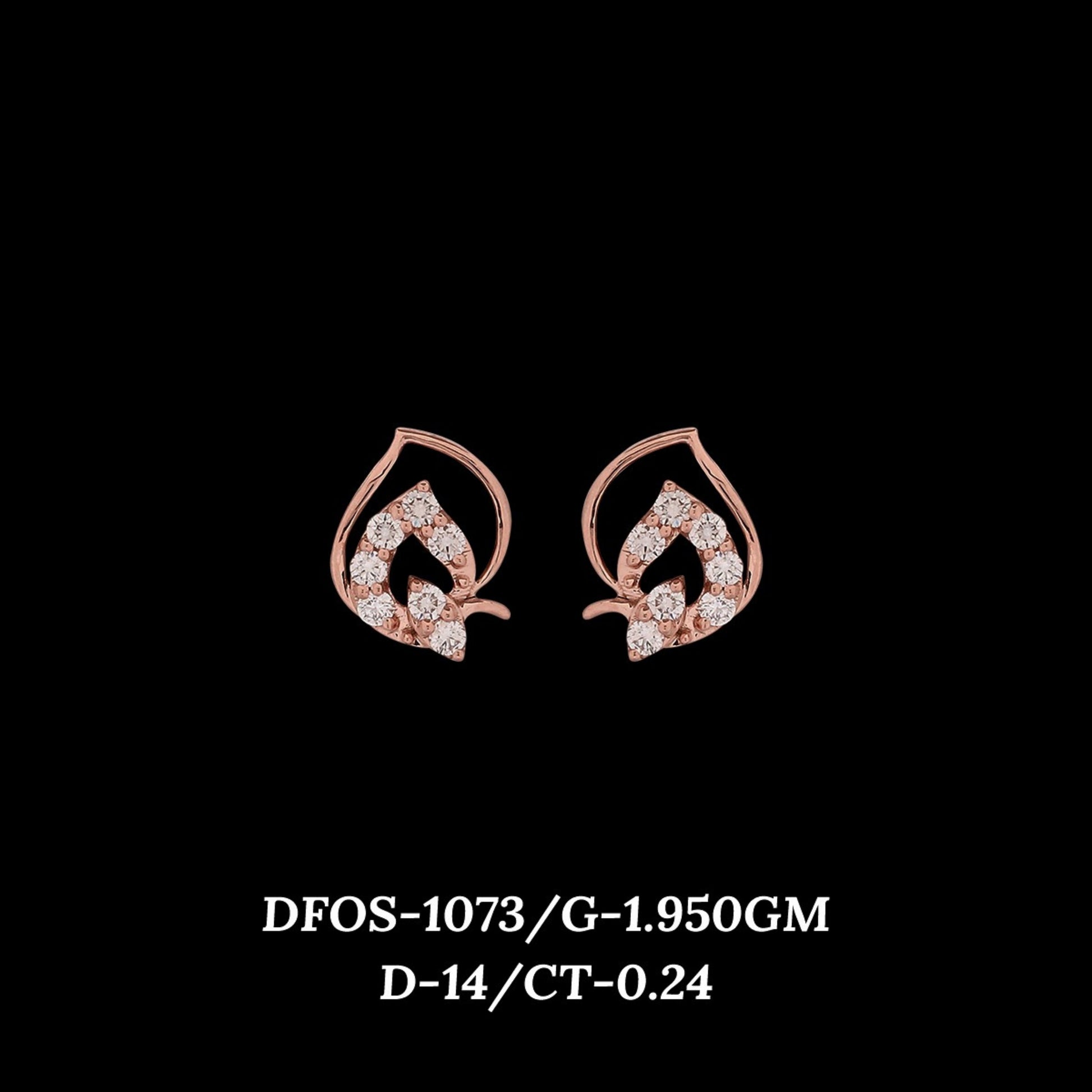 Diamond EARRING With 1.95 Gms of 18 Kt Gold and 0.24 Cts of Certified Natural Diamonds Code: MJ26ER157
