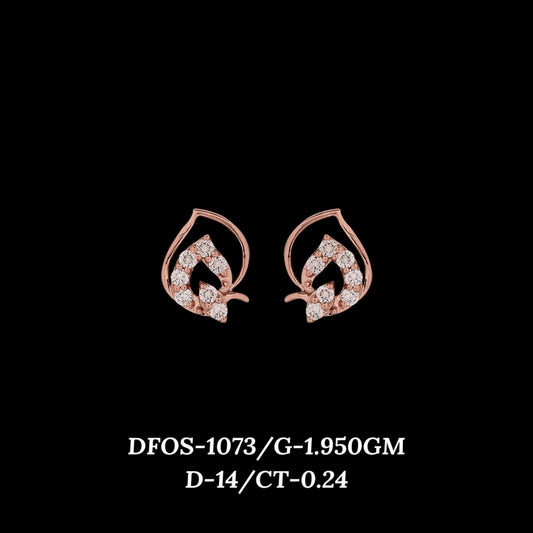 Diamond EARRING With 1.95 Gms of 18 Kt Gold and 0.24 Cts of Certified Natural Diamonds Code: MJ26ER157