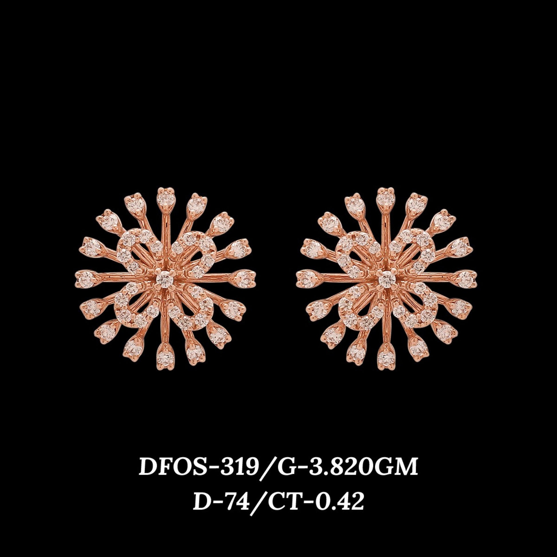 Diamond EARRING With 3.82 Gms of 18 Kt Gold and 0.42 Cts of Certified Natural Diamonds Code: MJ26ER498