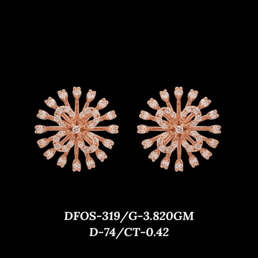Diamond EARRING With 3.82 Gms of 18 Kt Gold and 0.42 Cts of Certified Natural Diamonds Code: MJ26ER498