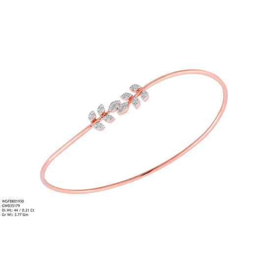 Diamond BANGLE With 3.77 Gms of 18 Kt Gold and 0.21 Cts of Certified Natural Diamonds Code: MJ26BG668
