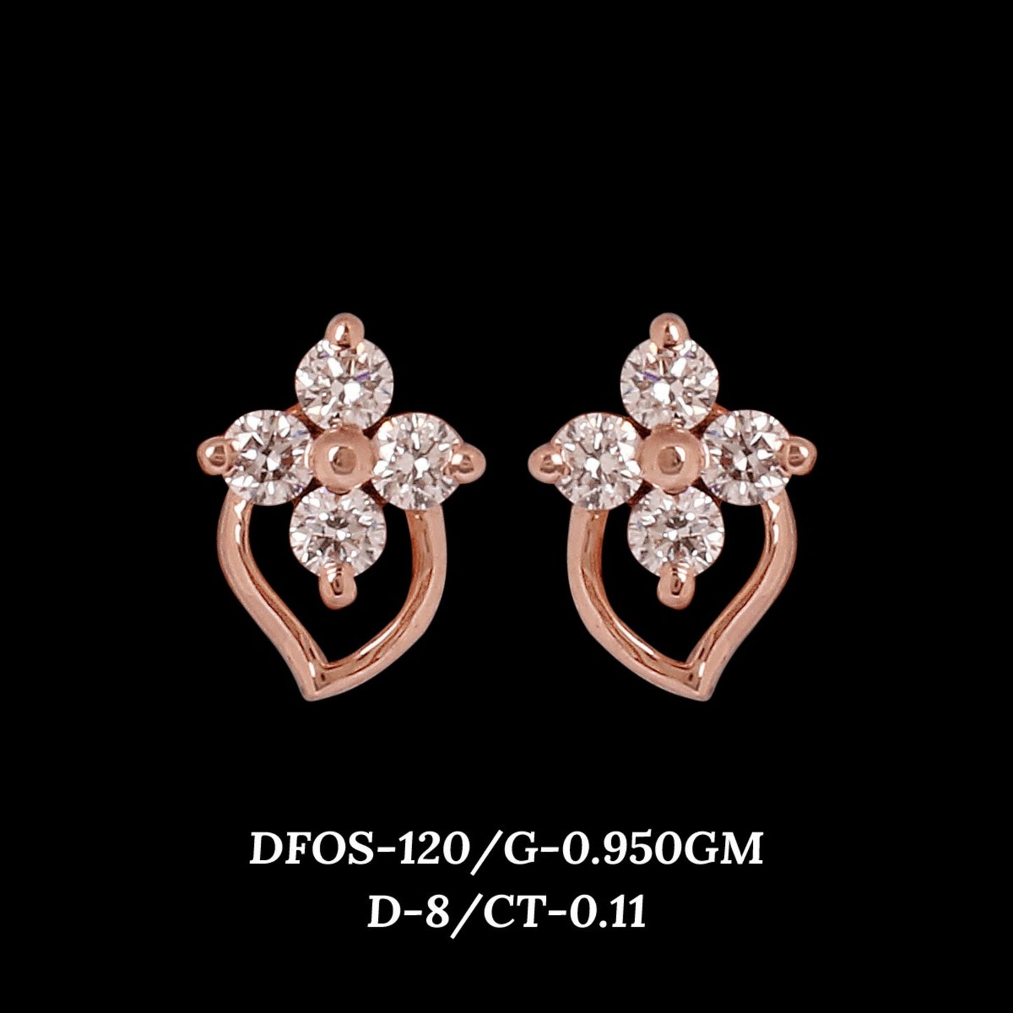 Diamond EARRING With 0.95 Gms of 18 Kt Gold and 0.11 Cts of Certified Natural Diamonds Code: MJ26ER170