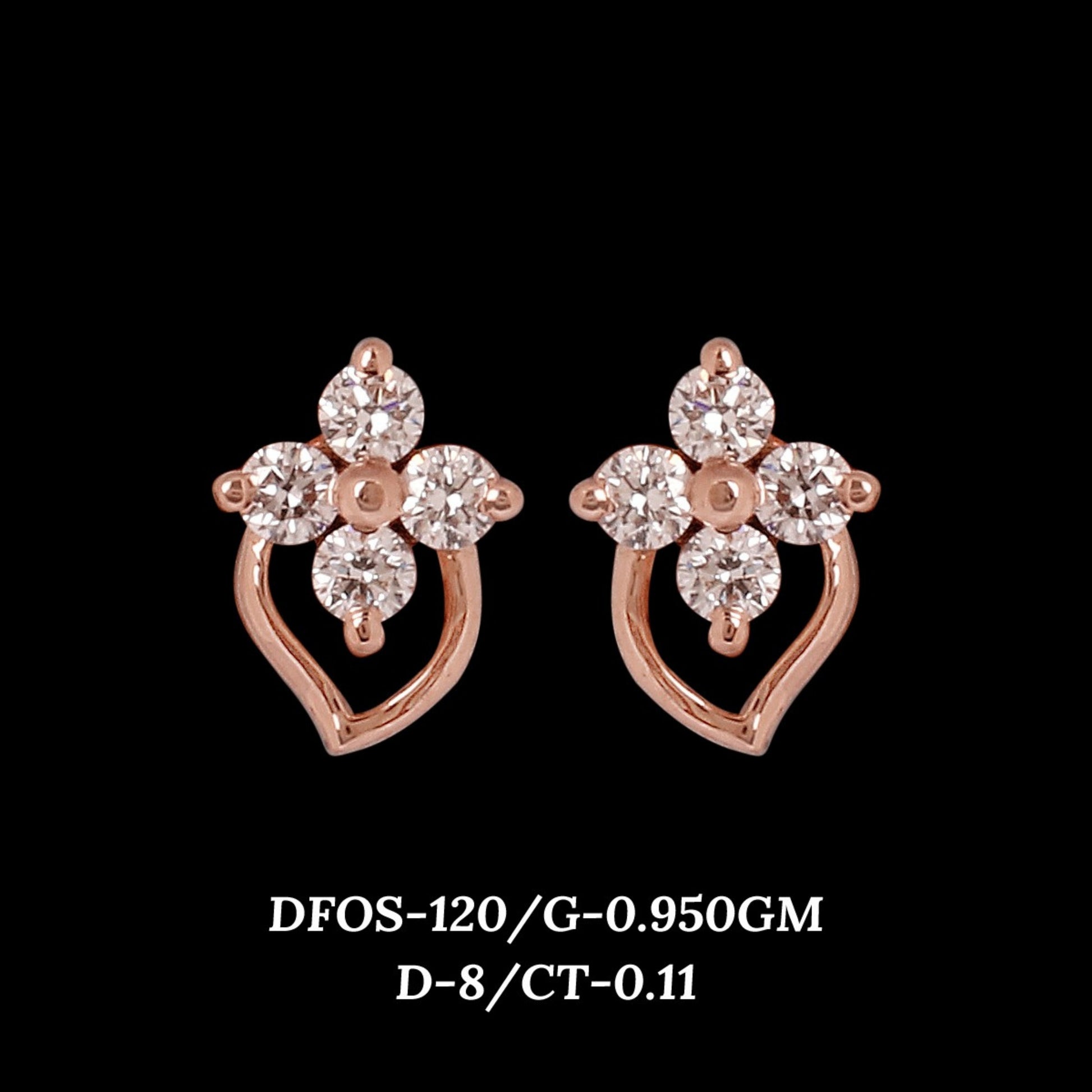 Diamond EARRING With 0.95 Gms of 18 Kt Gold and 0.11 Cts of Certified Natural Diamonds Code: MJ26ER170