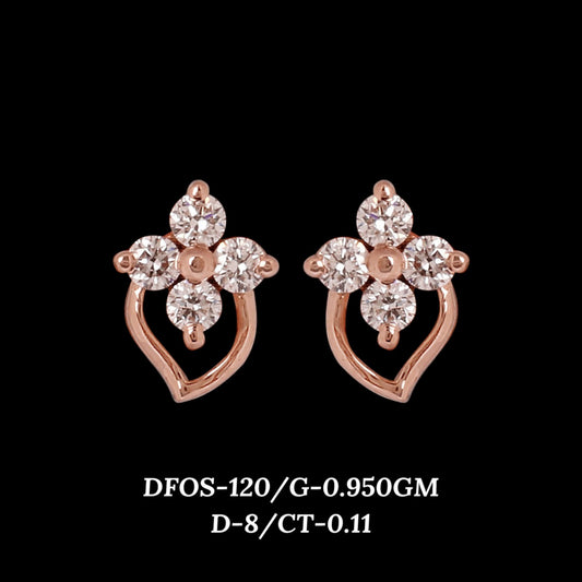 Diamond EARRING With 0.95 Gms of 18 Kt Gold and 0.11 Cts of Certified Natural Diamonds Code: MJ26ER170
