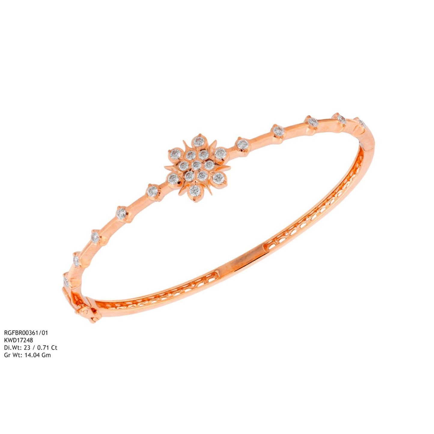 Diamond BANGLE With 14.04 Gms of 18 Kt Gold and 0.71 Cts of Certified Natural Diamonds Code: MJ26BG661