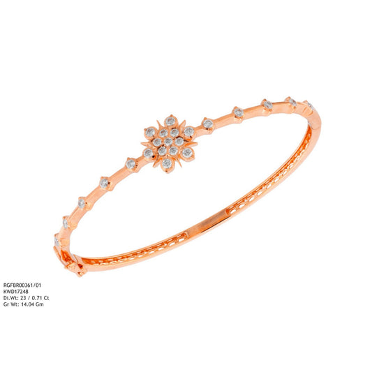 Diamond BANGLE With 14.04 Gms of 18 Kt Gold and 0.71 Cts of Certified Natural Diamonds Code: MJ26BG661