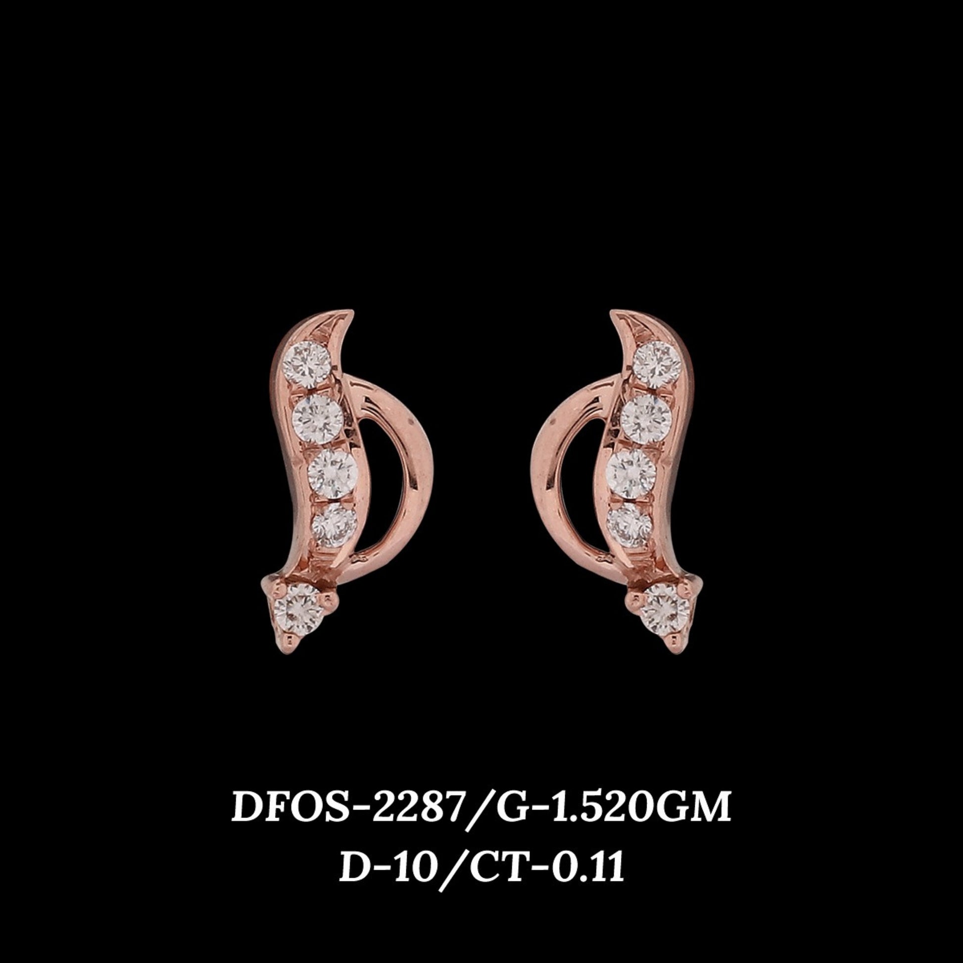 Diamond EARRING With 1.52 Gms of 18 Kt Gold and 0.11 Cts of Certified Natural Diamonds Code: MJ26ER392