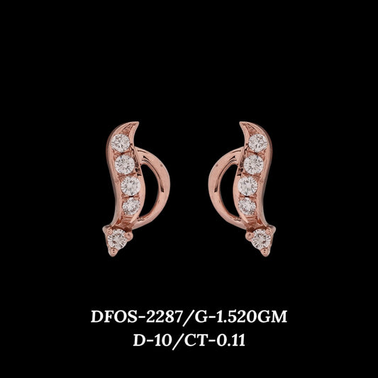 Diamond EARRING With 1.52 Gms of 18 Kt Gold and 0.11 Cts of Certified Natural Diamonds Code: MJ26ER392