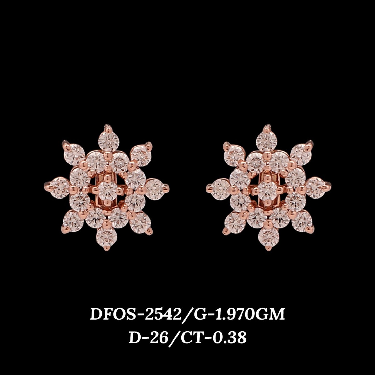 Diamond EARRING With 1.97 Gms of 18 Kt Gold and 0.38 Cts of Certified Natural Diamonds Code: MJ26ER490