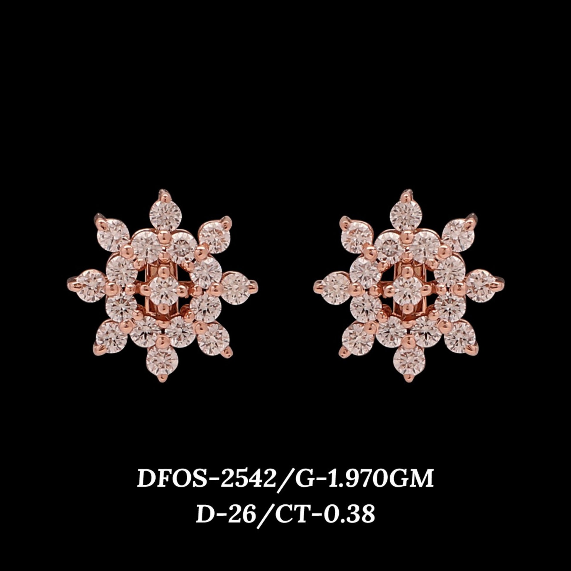 Diamond EARRING With 1.97 Gms of 18 Kt Gold and 0.38 Cts of Certified Natural Diamonds Code: MJ26ER490
