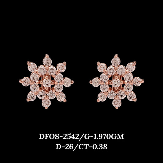 Diamond EARRING With 1.97 Gms of 18 Kt Gold and 0.38 Cts of Certified Natural Diamonds Code: MJ26ER490
