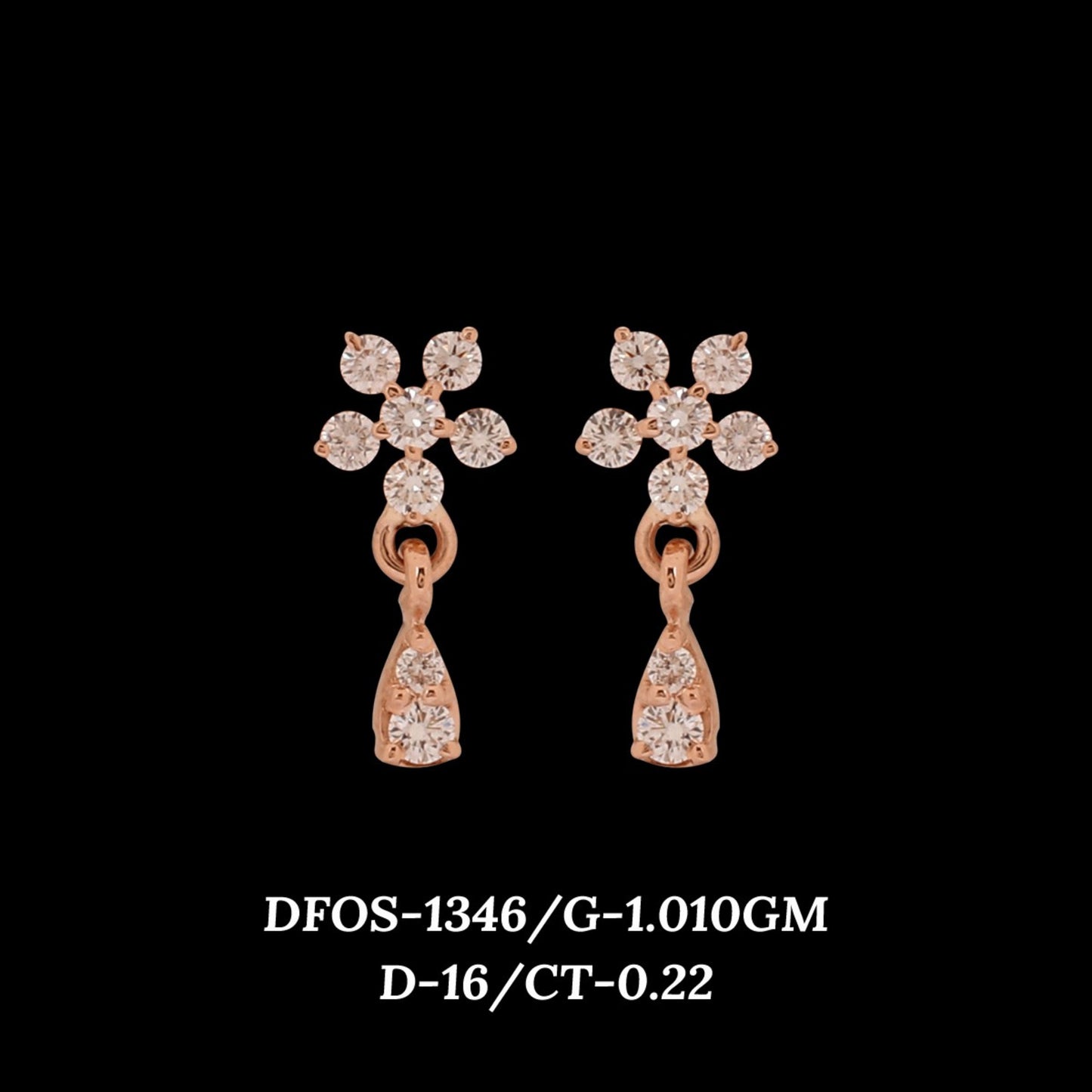 Diamond EARRING With 1.01 Gms of 18 Kt Gold and 0.22 Cts of Certified Natural Diamonds Code: MJ26ER181