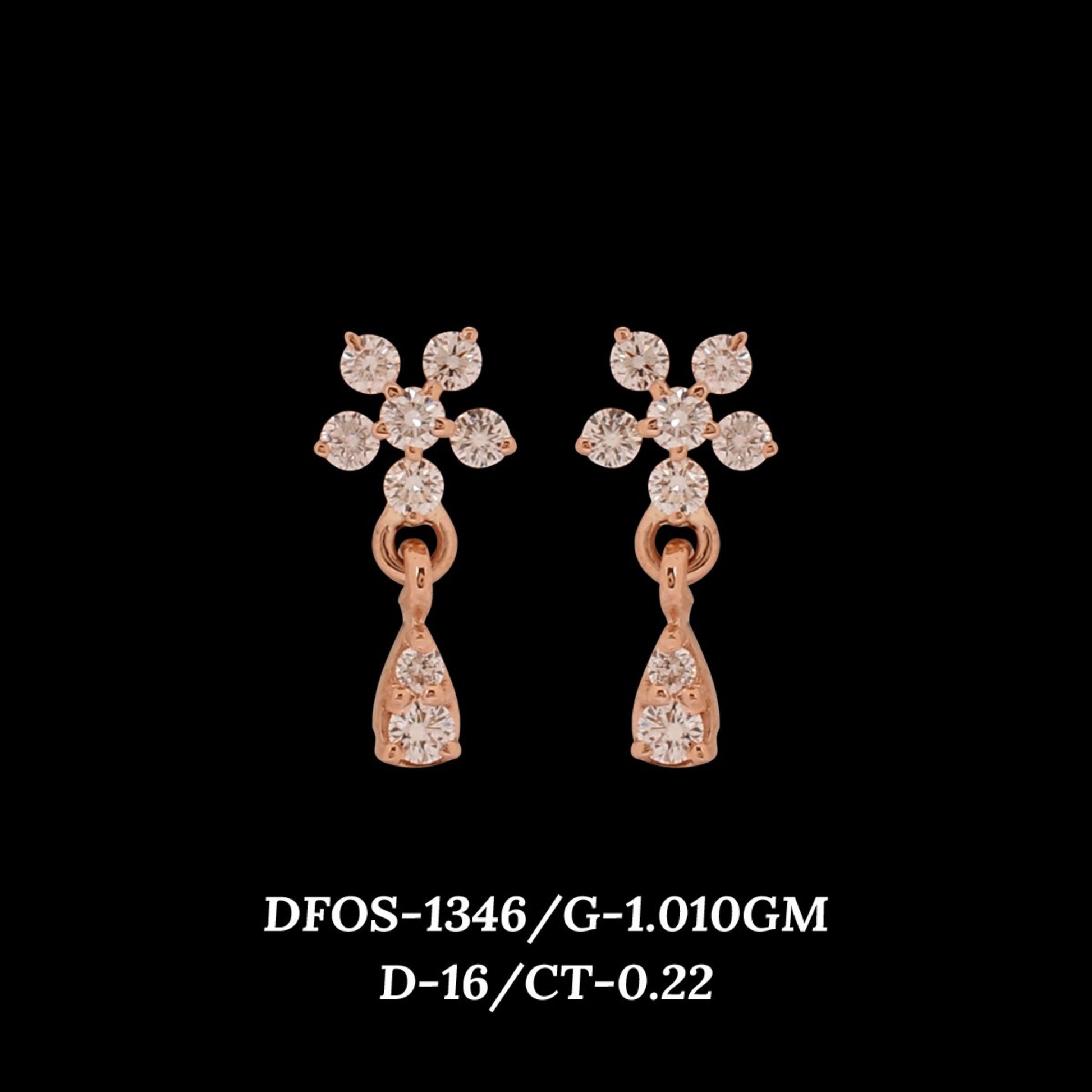 Diamond EARRING With 1.01 Gms of 18 Kt Gold and 0.22 Cts of Certified Natural Diamonds Code: MJ26ER181